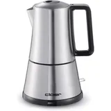 Cloer 5928 Moka Maker, "Espressokocher elektrisch", 3-6 Tassen, Edelstahl