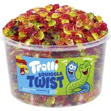 fruchtgummi-außergewöhnlich Trolli Squiggle Twist süss und sauer verschlungene Würmer 1200g