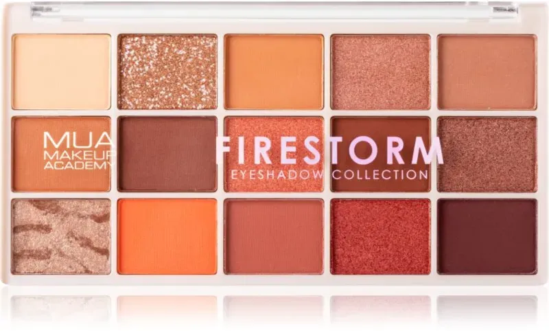 MUA Makeup Academy Eyeshadow Collection 15 Shade Palette Lidschattenpalette Farbton Firestorm 12 g