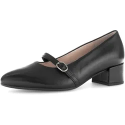 Spangenpumps GABOR, Damen, Gr. 39, schwarz, Nappaleder, unifarben, elegant, Schuhe, Blockabsatz, Abendschuh, Businessschuh mit Wechselfußbett
