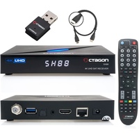 Octagon SX88 4K Linux Sat Receiver + 300Mbit WiFi Stick + HM-SAT HDMI Kabel - mit PVR Aufnahmefunktion, Smart TV Streaming Box, Sat to IP, Unicable, Mediathek, YouTube, Internet Radio, Multistream