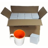 Airbrush-City 36 Stück Fototasse Sublimation Kaffee Tassen Becher WEISS - INNEN Orange