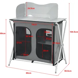 [en.casa] Campingtisch Tullinge Dunkelgrau