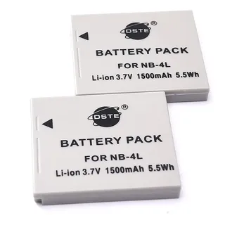 DSTE 2-Pack Ersatz Batterie Akku for Canon NB-4L PowerShot SD40 SD30 SD200 SD300 SD400 SD430 SD450 SD600 SD630 SD750 SD780 SD1100 is SD940 SD960 SD1000 SD1100 SD1400