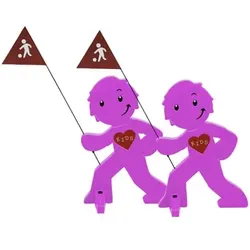 BEACHTREKKER StreetBuddy Kindersicherheit, Warnfigur, magenta 2er Set