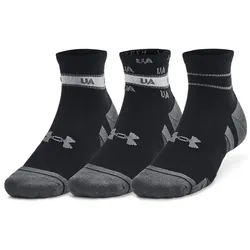 3er Pack UNDER ARMOUR Performance knöchelhohe Tech Socken 001 - black/black/castlerock S (31.5-36.5)