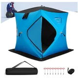 COSTWAY Angelzelt, Personen: 4, Isoliertes Pop-up-Zelt mit Baumwollwänden blau
