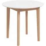 Homcom Esstisch, Runder Küchentisch für 2 Personen, Esszimmertisch Holz, Weiß