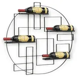 DanDiBo Ambiente DanDiBo Weinregal Metall Schwarz Wand "Pi4" Flaschenständer Flaschenregal 80 cm Flaschenhalter Wandregal Regal