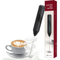 MAEXUS Milchaufschäumer Handheld, Milchaufschäumer Elektrisch Aufschäumer Stab Elektrisch, Perfekt für Latte, Kaffee und Cappuccino - Sicher, Leise, Einfache Reinigung, Batteriebetrieben - Schwarz