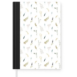 MuchoWow Notizbuch Pflanzen – Vintage – Pastell, Journal, Merkzettel, Tagebuch, Notizheft, A5, 98 Seiten, Haushaltsbuch bunt