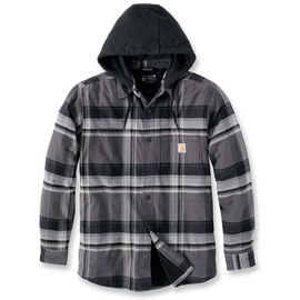 CARHARTT Rugged Flex Flannel Hooded Hemd, schwarz, S