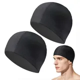 2 Stück Badekappe Stoff für Herren und Damen,Schwimmkappe,Swimming Cap,Schwimmmütze,Schwimmhaube,Badehaube,Bademütze,Badekappe Lange Haare,Badekappen für Schwimmer Erwachsene & Teenager