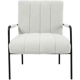 Svita Loungesessel Polstersessel Akzentstuhl Wohnzimmer mit Armlehne Weiß