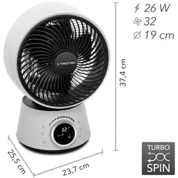 TROTEC 360°-Turbo-Ventilator TVE 100 | 26 Watt Leistung, 32 Geschwindigkeitsstufen