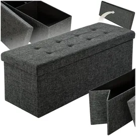 Tectake Sitzbank Faltbar Dunkelgrau 110 x 38 x 38 cm