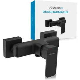 Bächlein Duscharmatur in Kantigem Design – Mischbatterie Komplettset inkl. allem Zubehör – Einhand-Wasserhahn für die Dusche Matt –