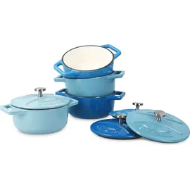 Navaris Mini Cocotte Set Topf-Set 4-tlg. 4 x Gusseisen Mini Topf
