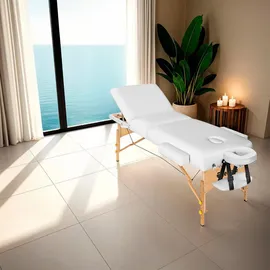 Tectake tectake® Massageliege, Breite 70 cm, Polsterung 10 cm, mit Holzgestell, 218 x 102 x 90 cm