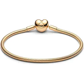 Pandora Moments Schlangen-Gliederarmband mit Herz-Verschluss aus Metall gold 563050C00-19 Größe 19