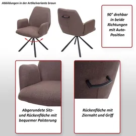 MCW Esszimmerstuhl H71 Stoff braun 6er Set