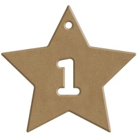 24 Sterne Adventskalender – 6 mm PEFC-zertifiziert, 100% – Weihnachtsdekoration aus Holz