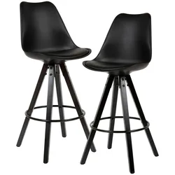 KADIMA DESIGN Skandinavischer Barhocker: Polsterung, Rückenlehne, X-Beine mit Metallring, Kunstleder-Sitzschale, Filzgleiter.