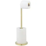 Wenko 2in1 Stand Toilettenpapierhalter Gold Badzubehör