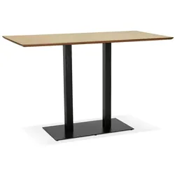 Kadima Design Hochtisch 180x90x100 cm, schwarzem Metallgestell, robuster Naturholzplatte