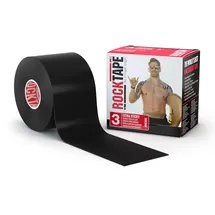 ROCKTAPE Unisex Ungeschnittenes H2O Kinesiologieband Elastisches therapeutisches Sportband für Schulter, Knöchel, Ellbogen, Handgelenk, Schienbeinschienen & Kniestütze - Schwarz