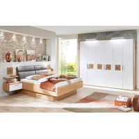 Disselkamp Schlafzimmer Cena in Wildeiche Furnier/Lack weiß, Liegefläche 140 x 200 cm
