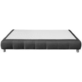 Home Affaire Boxspringbett HOME AFFAIRE "Salo", grau (anthrazit), B:186cm L:206cm, Komplettbetten, Boxspringbett, Ohne Kopfteil, inkl. Topper, auch in Überlänge 220 cm