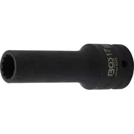 BGS Kraft-Steckschlüssel-Einsatz Zwölfkant, tief 5345, Antrieb Innenvierkant 20 mm (3/4"), SW 17 mm