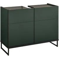 MID.YOU Waschbeckenunterschrank Grün, Schwarz, Holzwerkstoff, 80x59.4x31 cm, stehend, Badezimmer,
