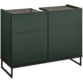 MID.YOU Waschbeckenunterschrank Grün, Schwarz, Holzwerkstoff, 80x59.4x31 cm, stehend, Badezimmer, Badezimmerschränke, Waschbeckenunterschränke