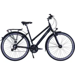 HAWK Trekking Lady Premium Fahrrad Damen 28 Zoll 48 cm 24 Gang Kettenschaltung SCHWARZ 48 CM