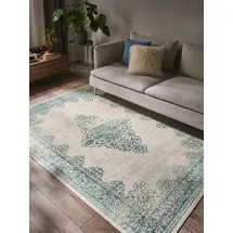 benuta Pop Teppich Laury - Türkis 200x300 cm - Kunstfaser - Rechteckig & im Style: Vintage - Pflegeleicht für Wohnzimmer Schlafzimmer