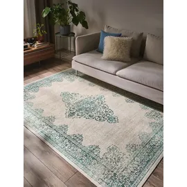 benuta pop Teppich Laury Türkis 200x300 cm - Vintage-Stil Teppich im Used-Look