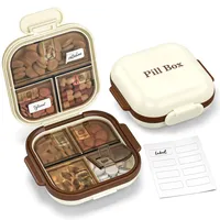 Kimsky Tablettenbox 7 Tage, Medikamentenbox 7 Tage 7 Fächern, Pillendose Klein für Unterwegs, Lichtdichte Pillendose 7 Tage Morgens Abends für Medikamente, Fischöl, Vitamine usw - Cremefarben
