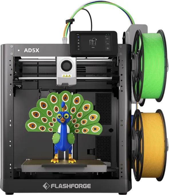 FLASHFORGE AD5X mehrfarbiger 3D-Drucker, 600 mm/s Hochgeschwindigkeit, 300 °C Extruder, Druckgröße 220 x 220 x 220 mm