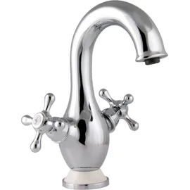 PaulGurkes Waschtischarmatur Nostalgie Landhausstil Wasserhahn Zweigriffmischer