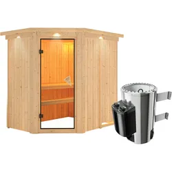 Karibu Sauna Saja-3,6kW230V Ofen-Steuerung-Inkl.Dachkranz