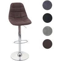 Mendler Barhocker HWC-A67, Barstuhl Tresenhocker grau Stoff/Textil, Fuß chrom