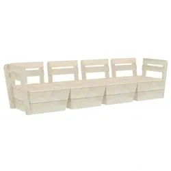 vidaXL Garten-Palettensofa Impregniertes Fichtenholz : Größe - 4 Sitz