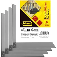 IDENA Buchstützen Metall 14 x 14 x 8,5 cm Schwarz 4 St.