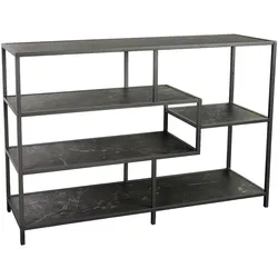 riess-ambiente Bücherregal SLIM LINE - 115cm anthrazit schwarz Marmor-Design Metall modern
