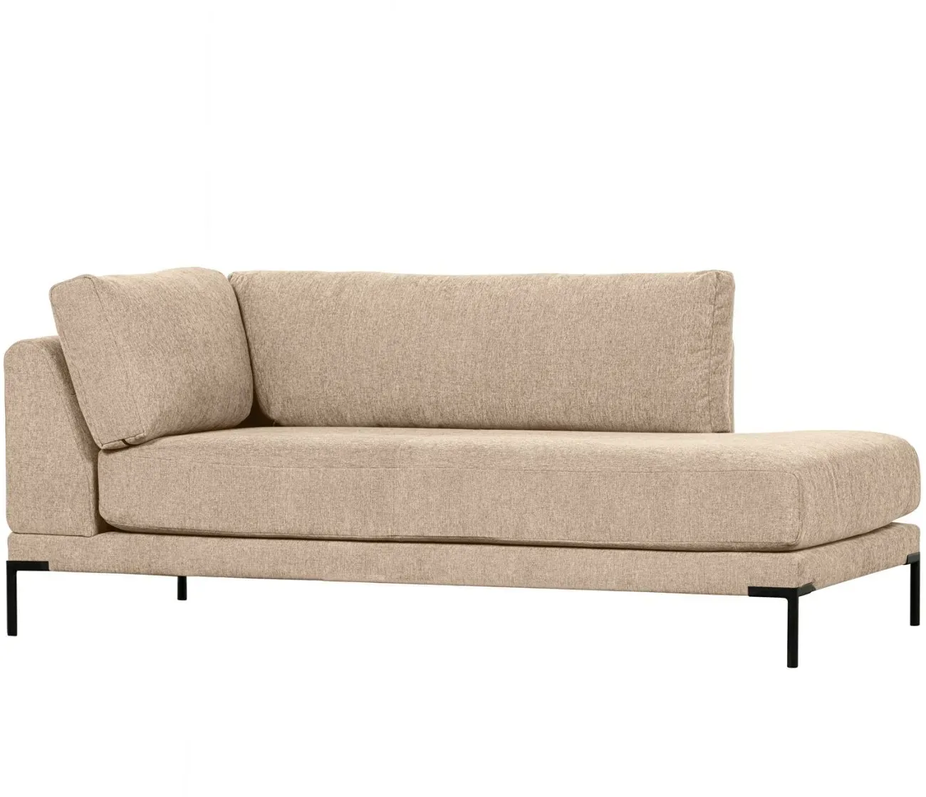 Modulsofa Couple Lounge-Element, Chenille-Stoff modern, rechts, natur, flexibles Design