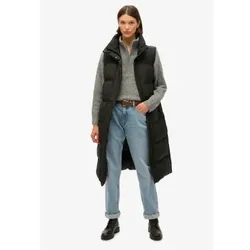 Superdry für Damen. W5011803A Langleinen-Steppweste schwarz (M), Lässig, Recyceltes Polyester, Nachhaltig