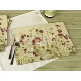 Creative Tops PREMIUM Tischsets, 4er-Set, Tischsets mit Korkrücken und abgerundeten Ecken, Wild Field Poppies Design Collection, 4 Tischsets, je 40cm x 29cm