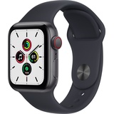 Apple Watch SE GPS + Cellular 44mm space grau, Sportarmband mitternacht M/L
